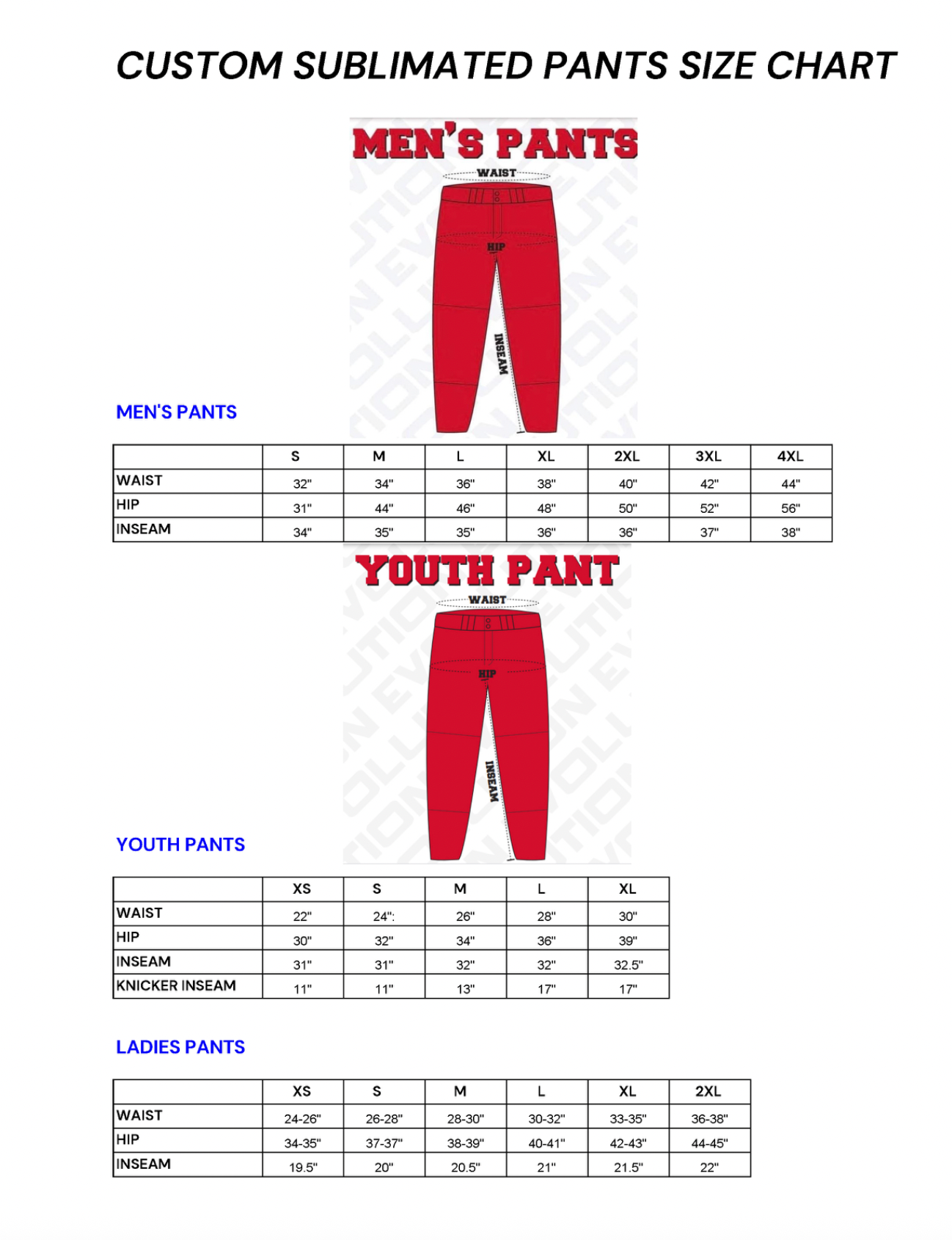 Custom Baseball Pants